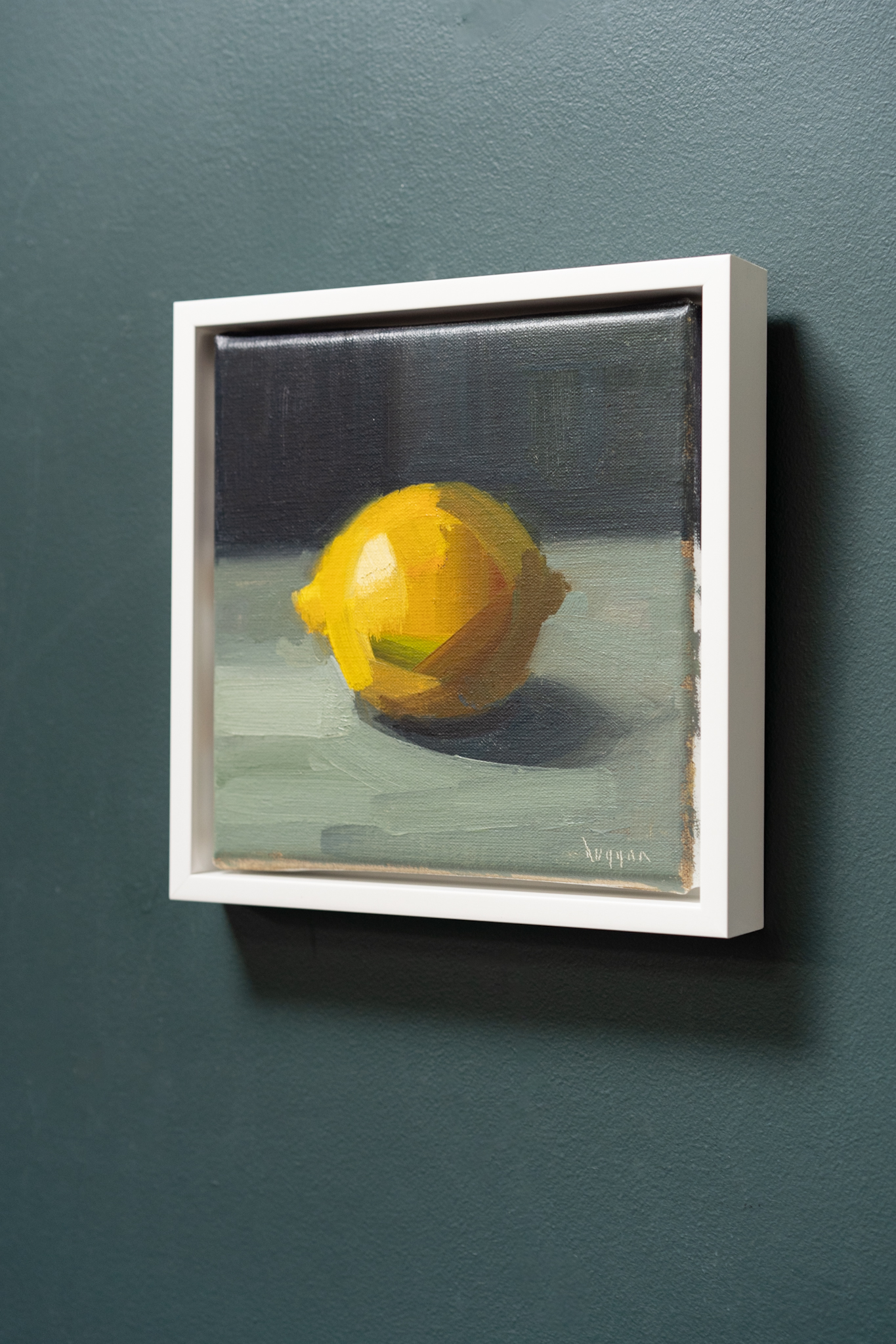 Lemon 2025 oil on canvas Bairbre Duggan original Irish art oil painting still life contemporary artist Kilbaha Gallery Ireland painting