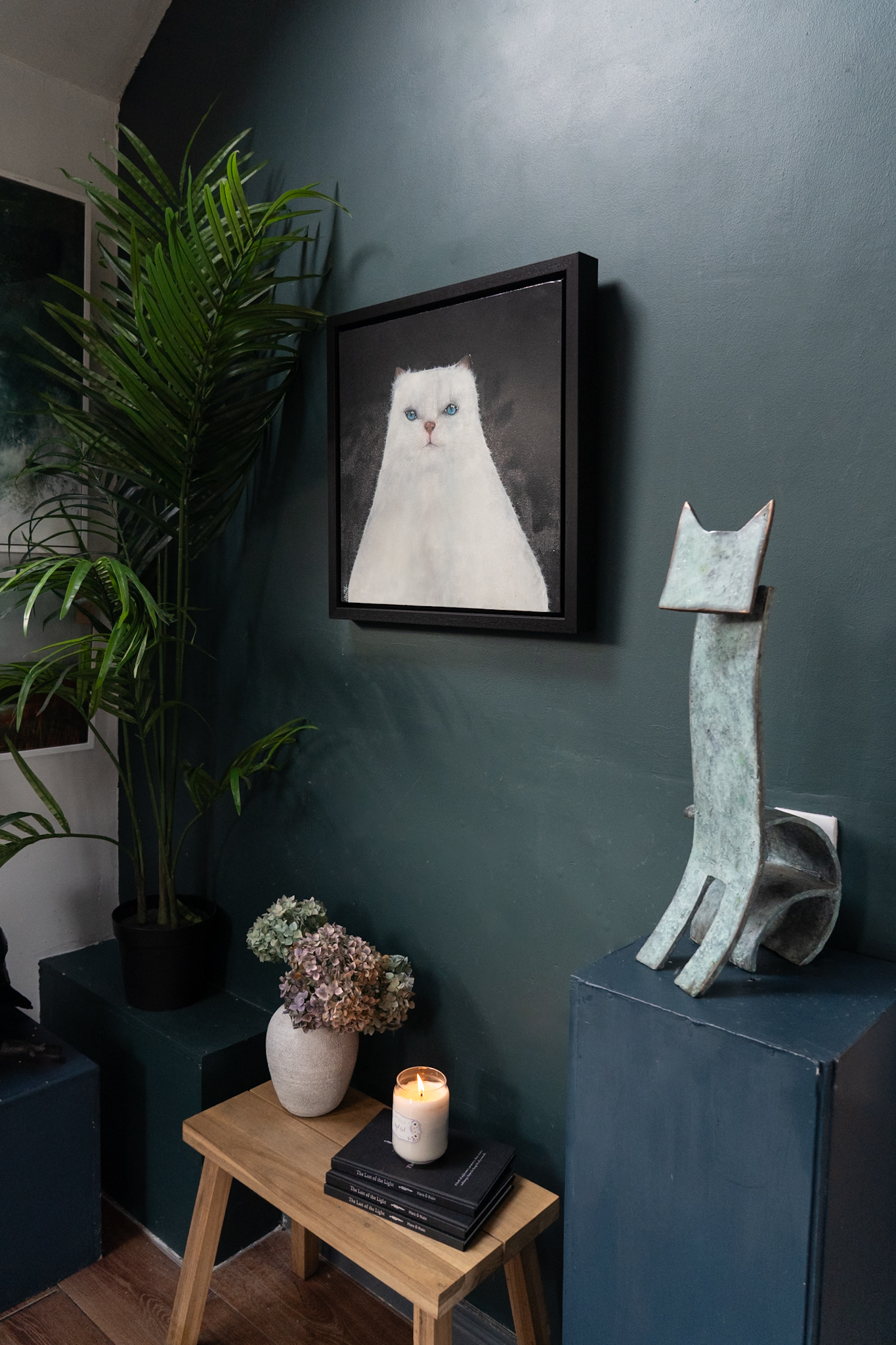 Heidi Wickham Original Contemporary Irish Art animals contrast Irish interiors Kilbaha Gallery Interior Design acrylics on canvas animals bunny painting cat dog Ireland