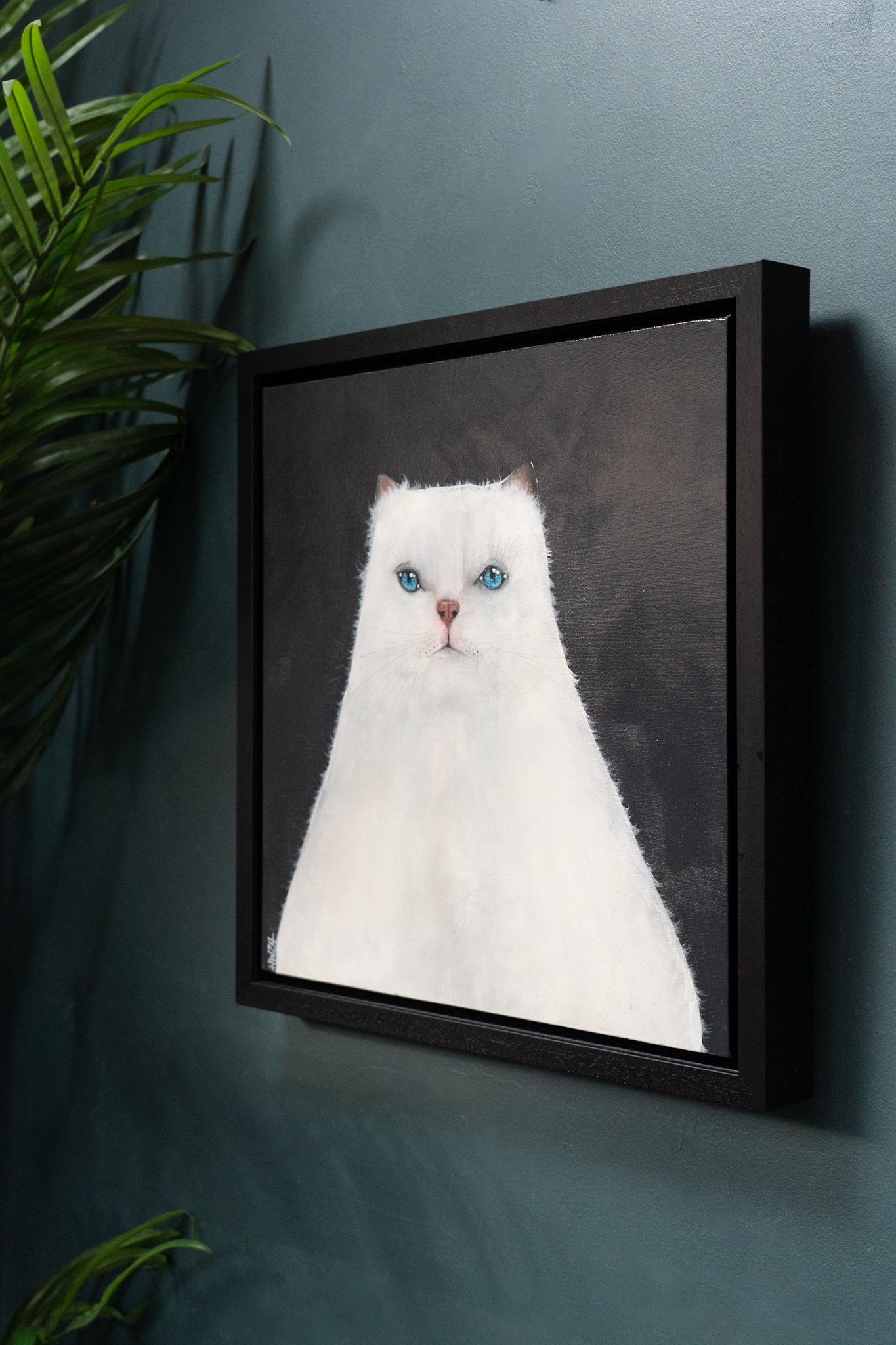 Heidi Wickham Original Contemporary Irish Art animals contrast Irish interiors Kilbaha Gallery Interior Design acrylics on canvas animals bunny painting cat dog Ireland