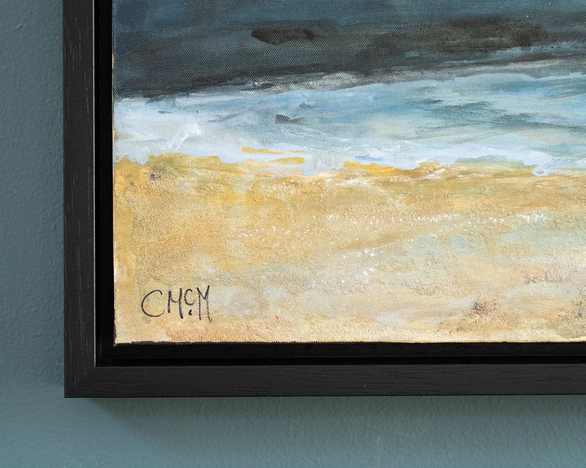Kilkee Claire McMahon acrylics original art painting beautiful colours sunset in oils landscape skies golden hour Irish Ireland Wild Atlantic Way Kilbaha Gallery