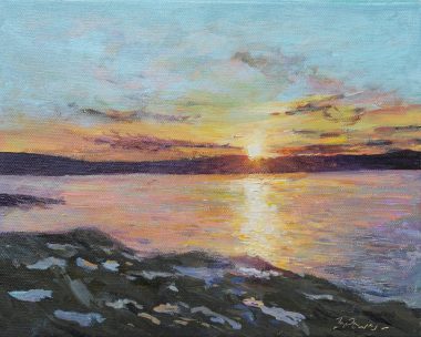 Fiona Power oils on canvas beautiful painting landscape skies beautiful seascapes gorgeous colours rich colour palette striking work Kilbaha Gallery Ireland Wild Atlantic Way Art on the WAW Interiors Decor contemporary homes modern spaces