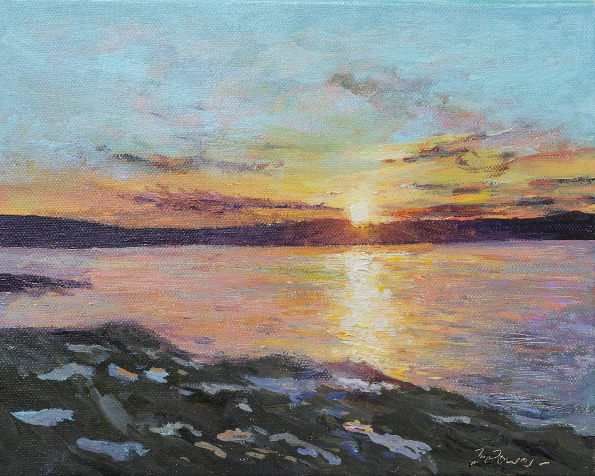 Fiona Power oils on canvas beautiful painting landscape skies beautiful seascapes gorgeous colours rich colour palette striking work Kilbaha Gallery Ireland Wild Atlantic Way Art on the WAW Interiors Decor contemporary homes modern spaces