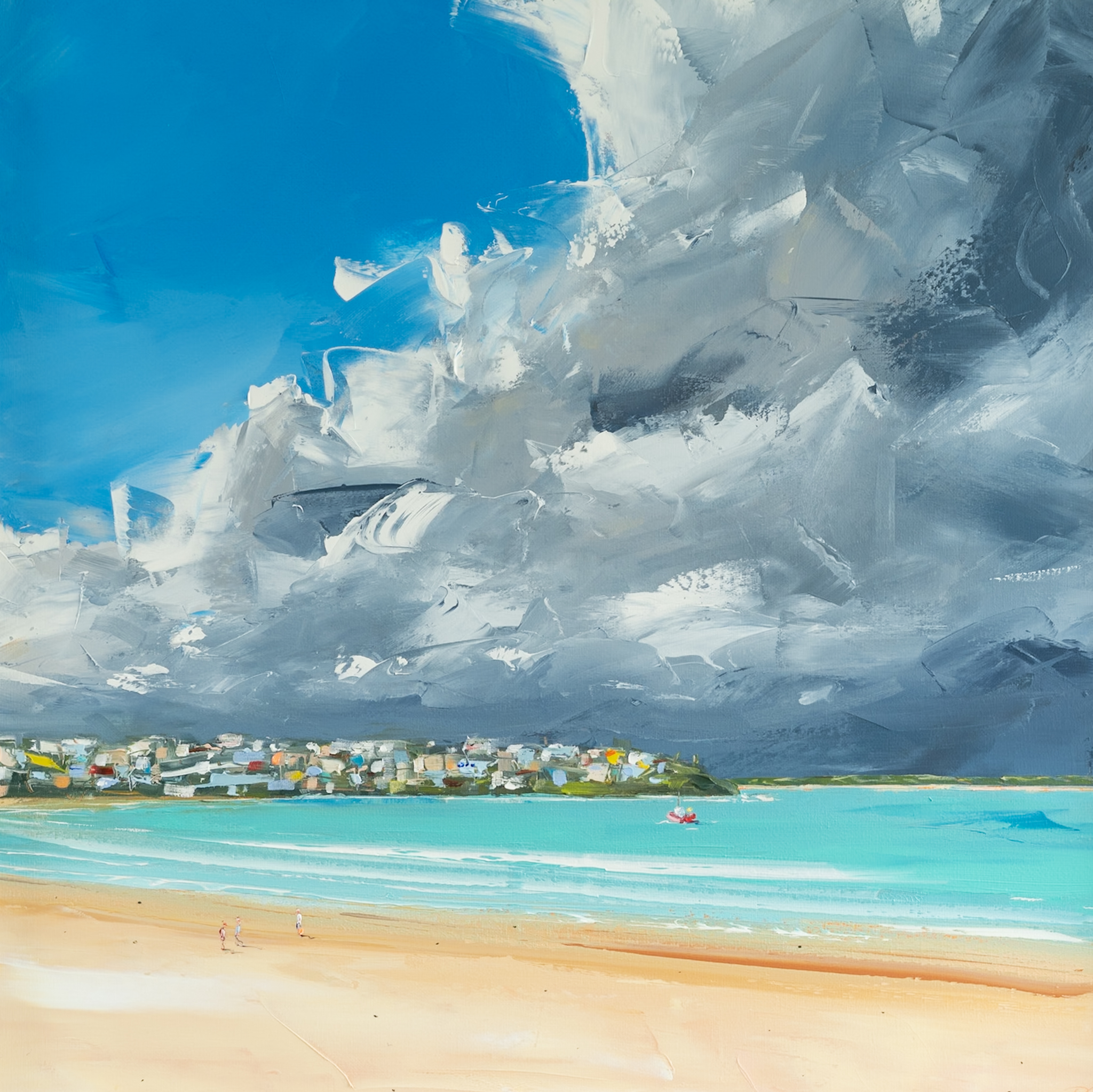 The artist David Coyne for Kilbaha Gallery Ireland Original Irish Art Wild Atlantic Way Rolling Tide Waves Rocks stones movement beautiful painting oils on canvas Irish Interiors Cliff Coast Wild Waves Ireland West of Ireland vivid colours blues and greens