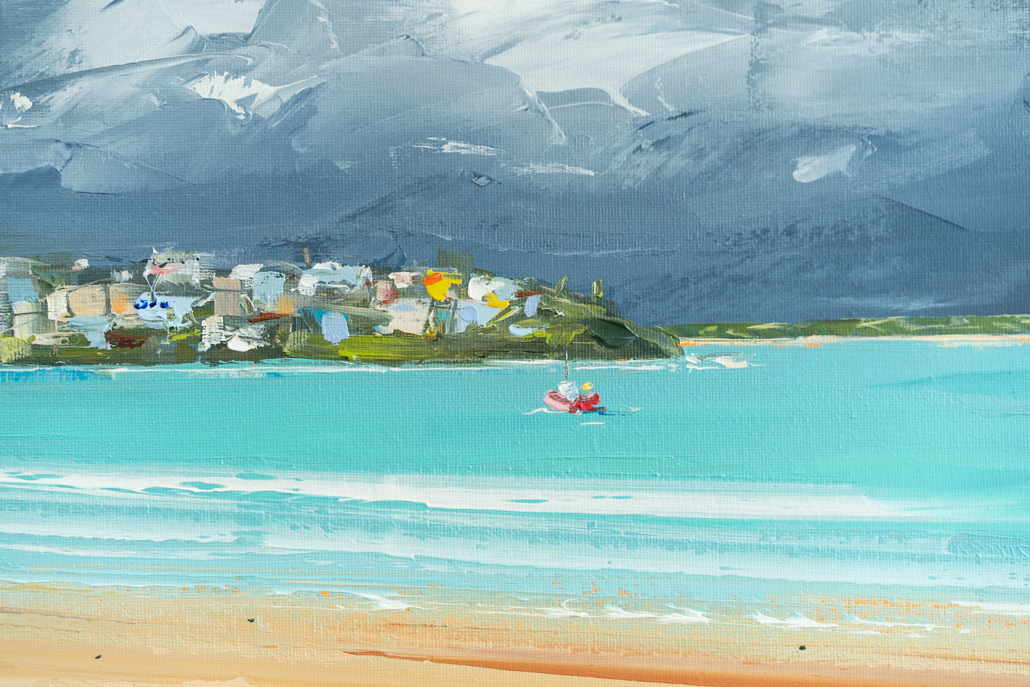 The artist David Coyne for Kilbaha Gallery Ireland Original Irish Art Wild Atlantic Way Rolling Tide Waves Rocks stones movement beautiful painting oils on canvas Irish Interiors Cliff Coast Wild Waves Ireland West of Ireland vivid colours blues and greens