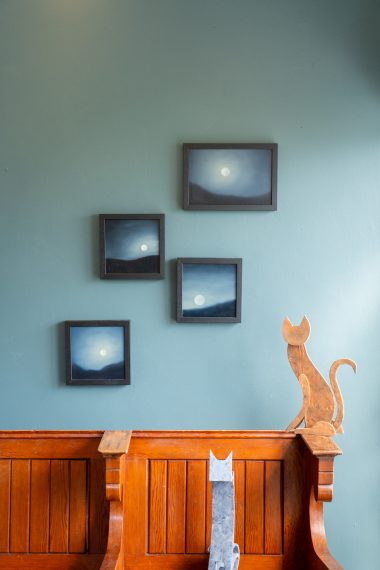 Adam Pomeroy oil on canvas original work moonscape moon study study in oils of the sky and and landscape below night sky beautiful piece of art Irish art Kilbaha Gallery Ireland Wild Atlantic Way collect invest art Interiors