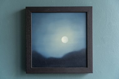 Adam Pomeroy oil on canvas original work moonscape moon study study in oils of the sky and and landscape below night sky beautiful piece of art Irish art Kilbaha Gallery Ireland Wild Atlantic Way collect invest art Interiors