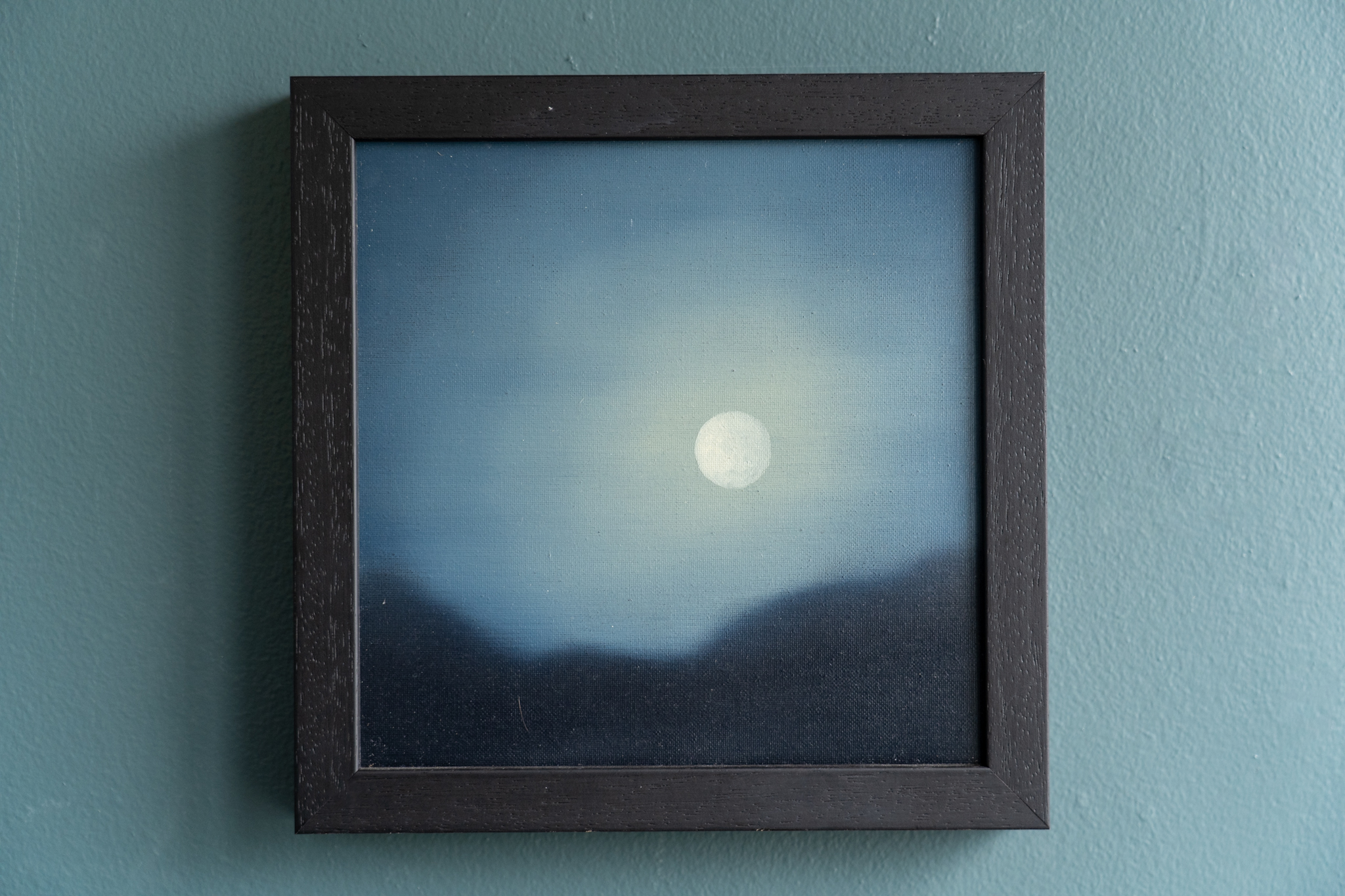 Adam Pomeroy oil on canvas original work moonscape moon study study in oils of the sky and and landscape below night sky beautiful piece of art Irish art Kilbaha Gallery Ireland Wild Atlantic Way collect invest art Interiors