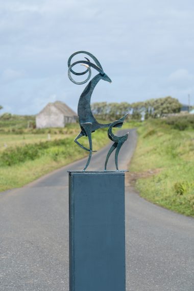 Tall Bronze Goat (Green)