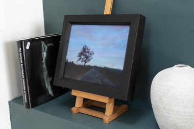 Delaney Davis roadside tree on the road night time scene streetscape Ireland original Irish art Kilbaha Gallery Ireland