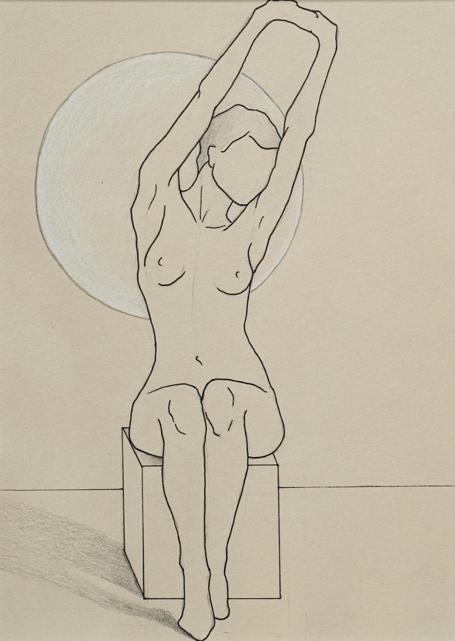 Adam Pomeroy Original Life Drawing Original Irish art beautiful life drawing female figure female form Irish art and Interiors Kilbaha Gallery