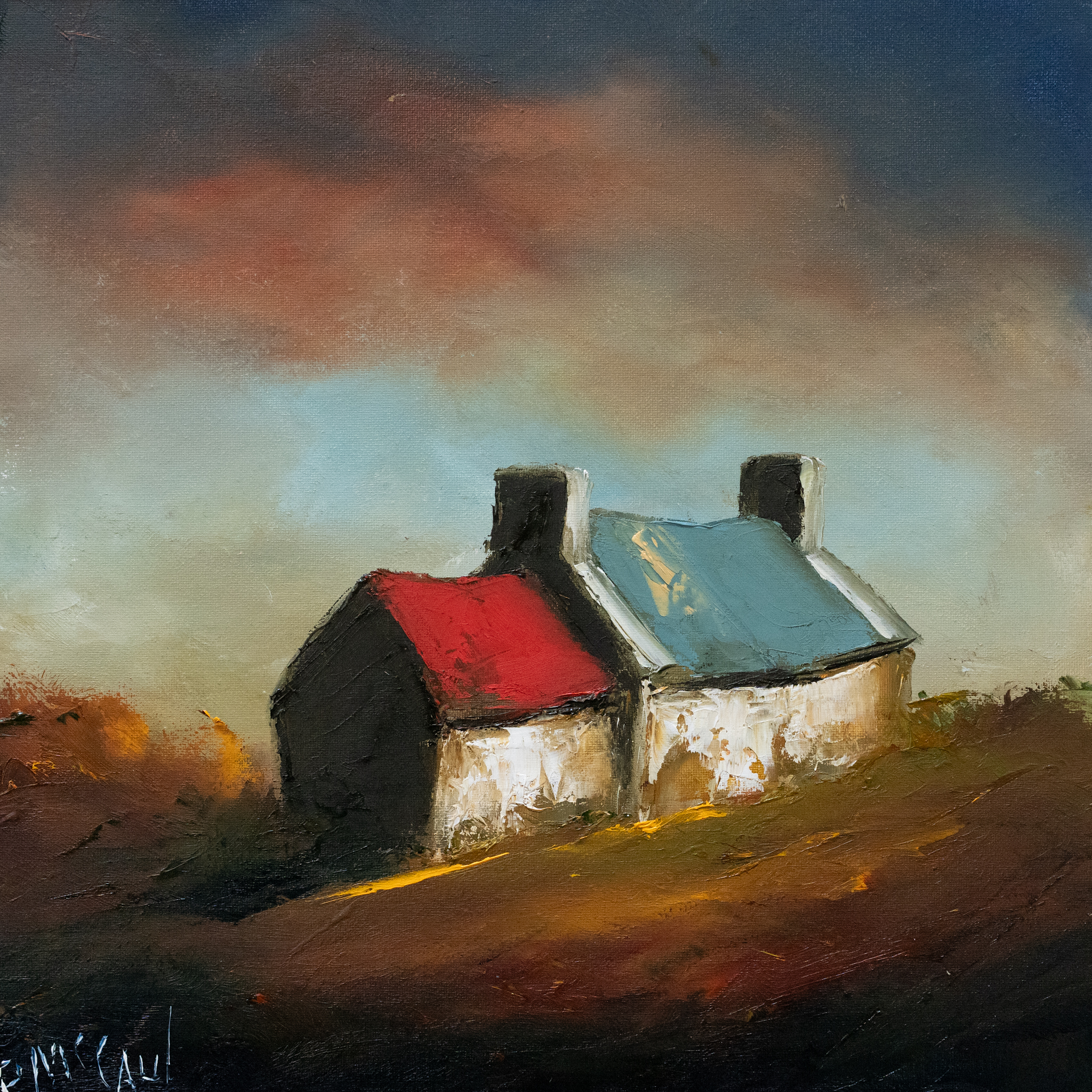 Padraig McCaul Original Irish Art Oil Painting Ireland Kilbaha Gallery West of Ireland cottages Irish cottage landscape painting Irish art and Interiors Ireland Wild Atlantic Way