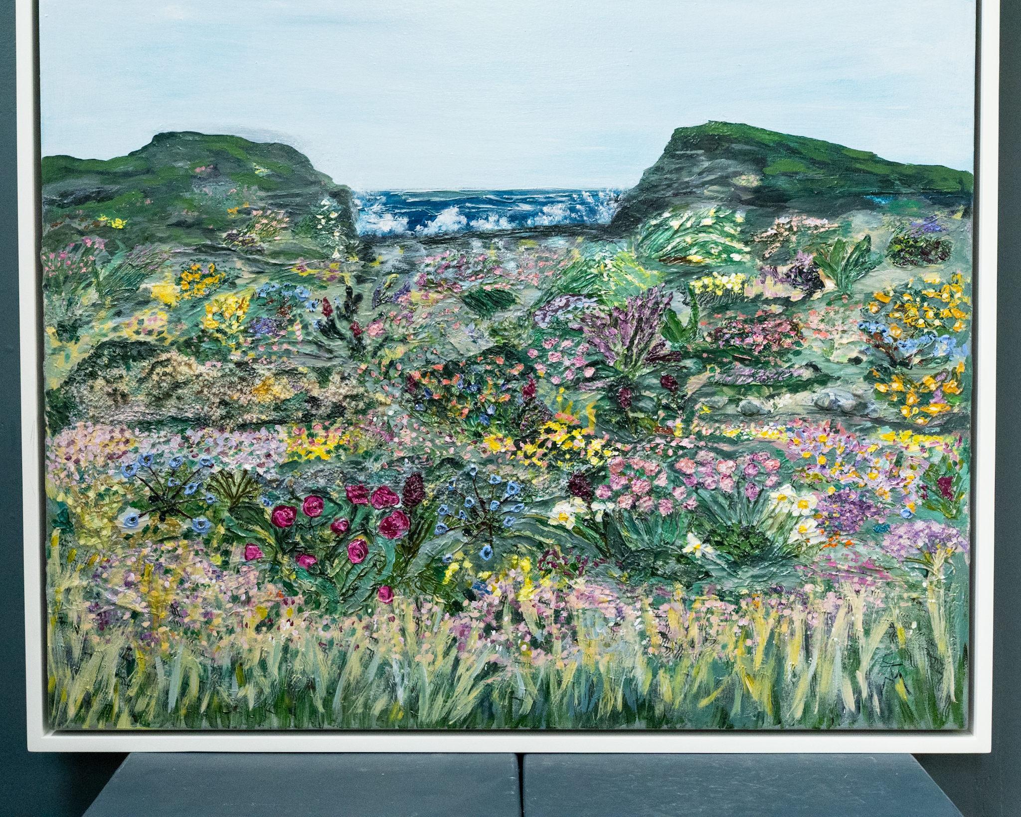 Carmel T Madigan Original Irish art mixed media large scale painting meadows wildflowers mountains seascapes heather Ireland West of Ireland Wild Atlantic Way Irish art contemporary artist beautiful homes Modern Decor