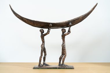 Clodagh Redden two man bronze currach sculpture beautiful striking bronze sculptures bronze foundry original Irish artist art Ireland West of Ireland Kilbaha Gallery traditional fishing boat currach Irish Wild Atlantic Way