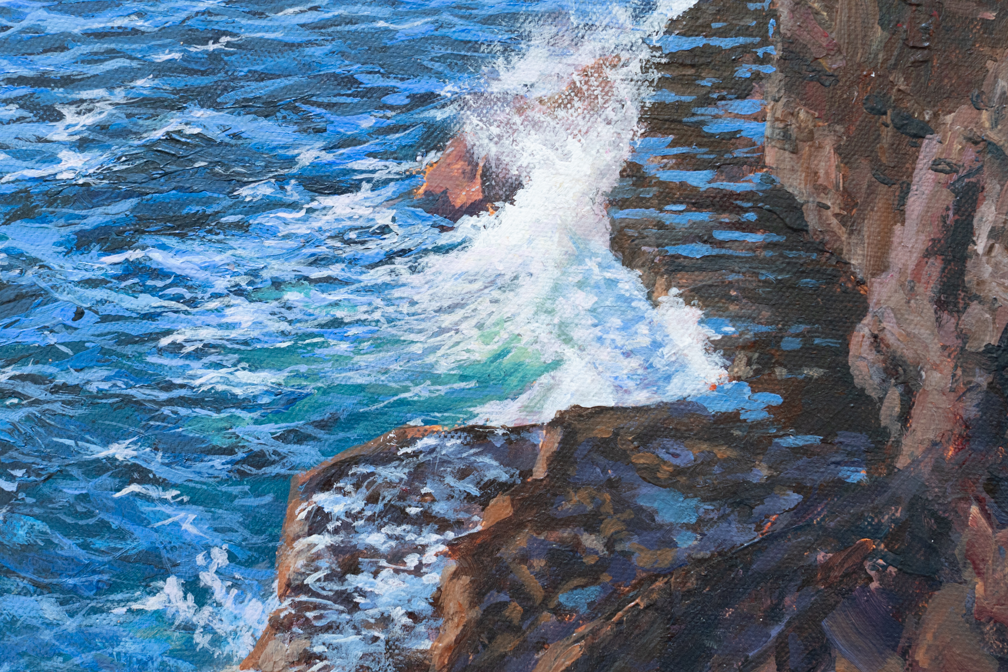 Vincent Killowry Original Irish Art Ireland Kilbaha Gallery Wild Atlantic way Coastal Study Coast Cliffs Waves Seascape Irish waters beautiful painting acrylics beautifully framed Irish Interiors