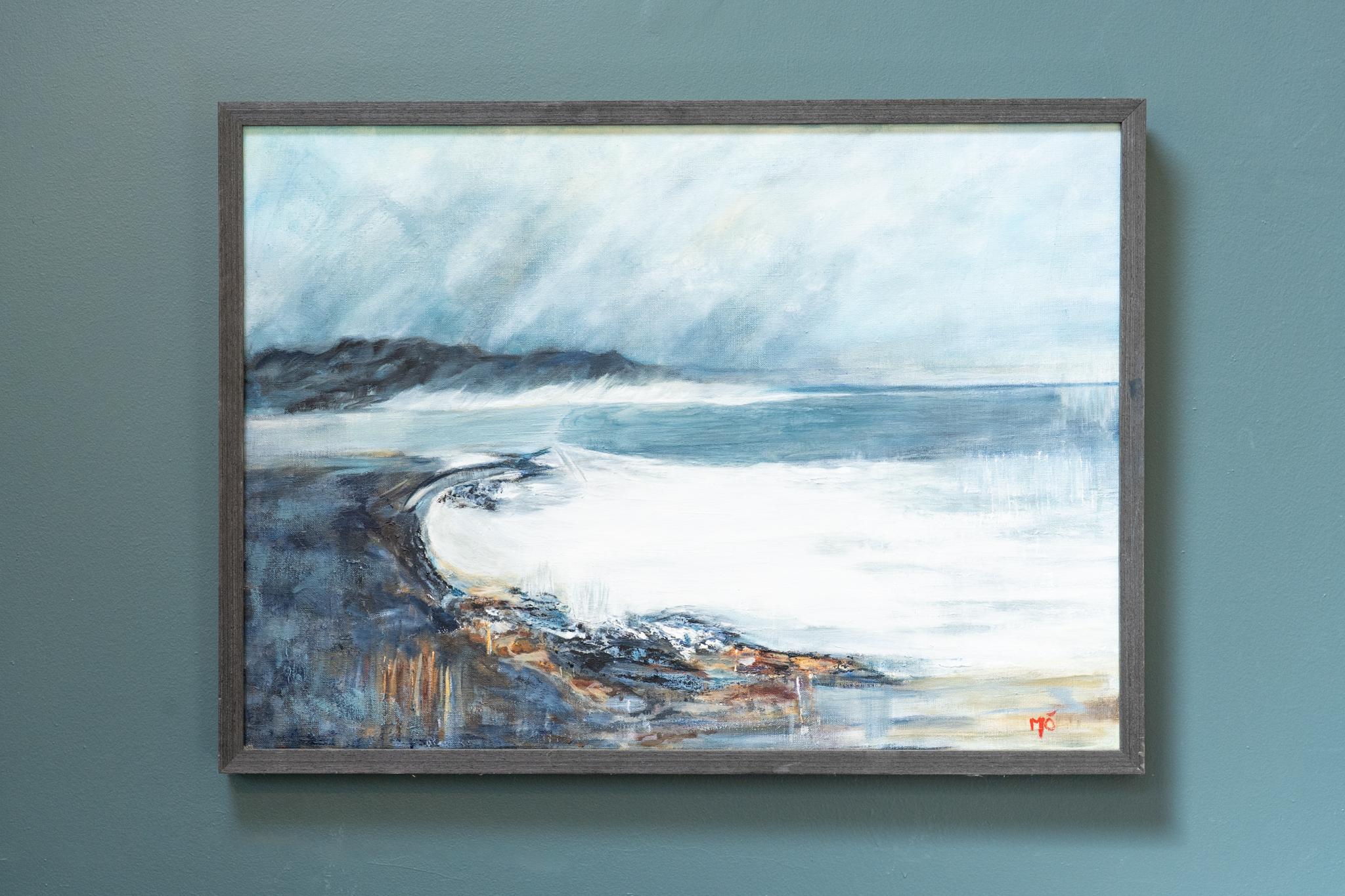 Moira Ryan Kilbaha Gallery original oil painting seascape beautiful wave drama ocean wild Atlantic Way Ireland West of Ireland Interiors contemporary homes modern decor Kilbaha Gallery