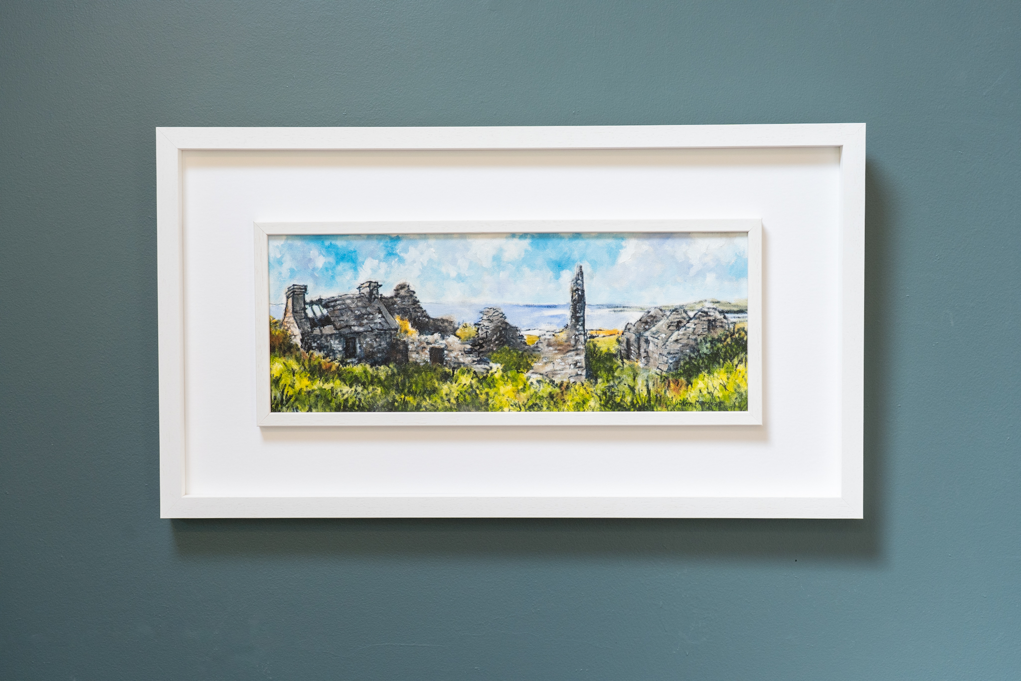 Aideen Monaghan beautiful ruins West of Ireland Wild Atlantic Way Irish cottage stone cottage ruins gable end Ireland Irish art Kilbaha Gallery Aideen Monaghan
