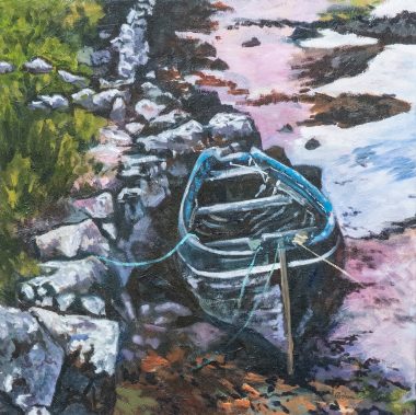 Aideen Monaghan beautiful ruins West of Ireland Wild Atlantic Way traditional currach fishing boat fisherman Ireland Irish art Kilbaha Gallery Aideen Monaghan