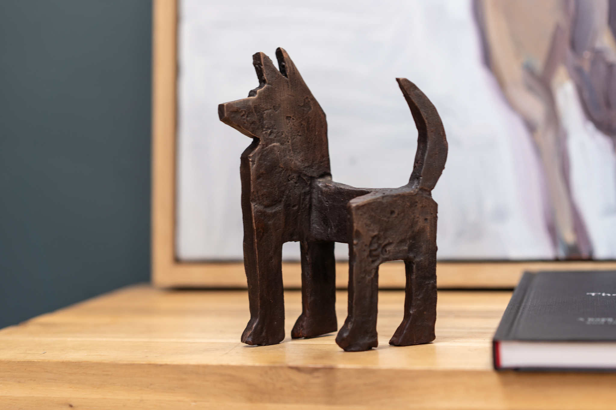 Seamus Connolly Bronze Dogs Brown patina beautiful small bronze sculptures stylized animals original Irish art family business bronze foundry Ireland Kilbaha Gallery