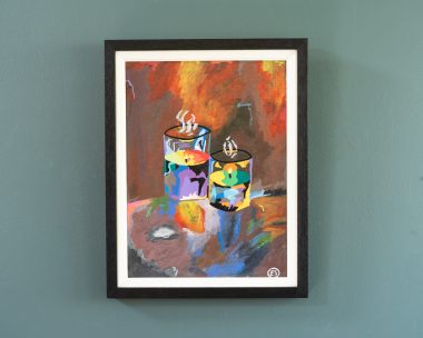 Ellie Shields Donegal contemporary artist beautiful original art work acrylic calmness candles lighting Ireland