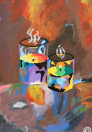 Ellie Shields Donegal contemporary artist beautiful original art work acrylic calmness candles lighting Ireland