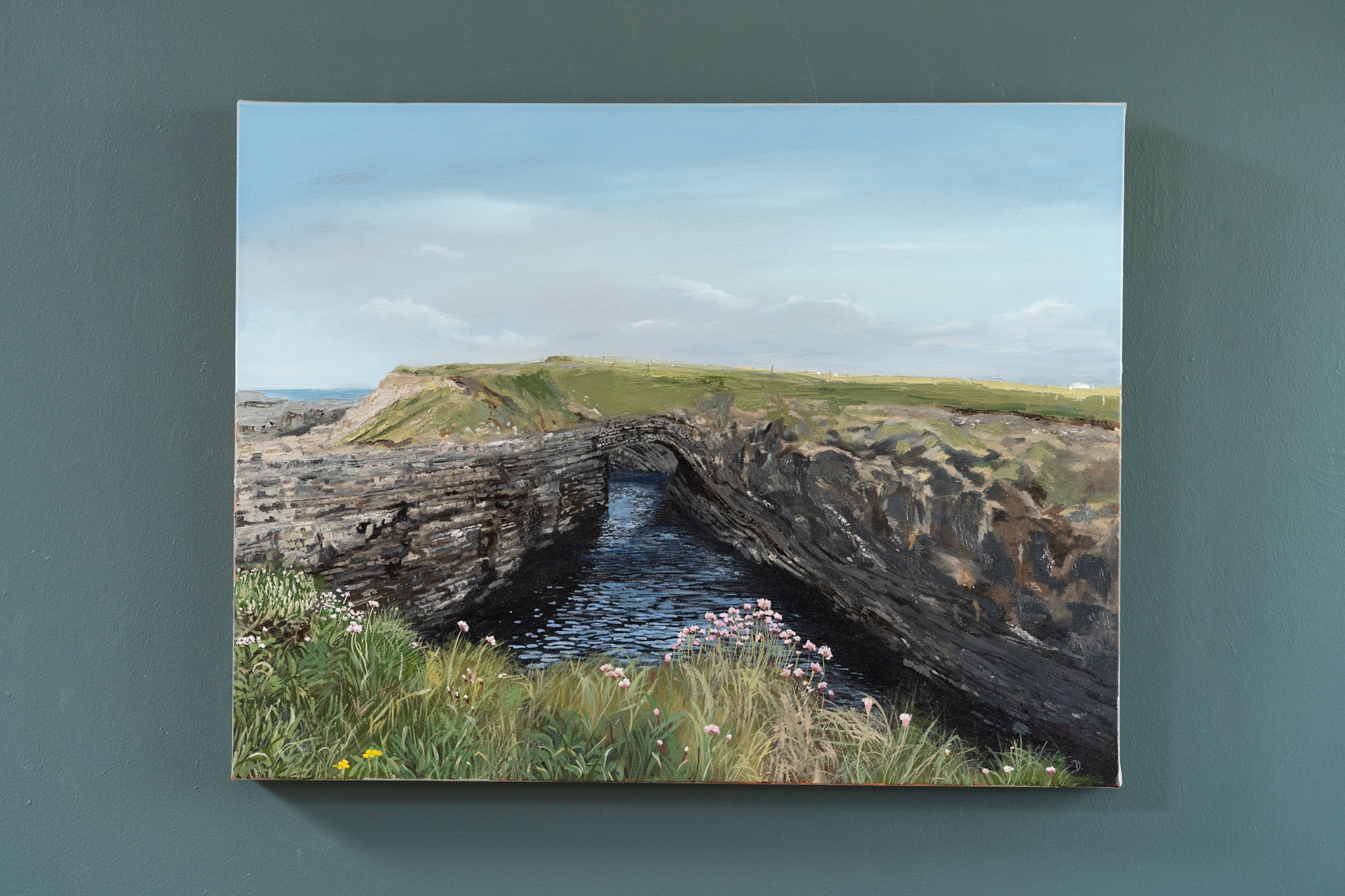 Bridges of Ross Loop Head oil painting beautiful art original Irish art Interiors seascape Wild Atlantic Way Ireland the artist signing their work as D Kilbaha Gallery