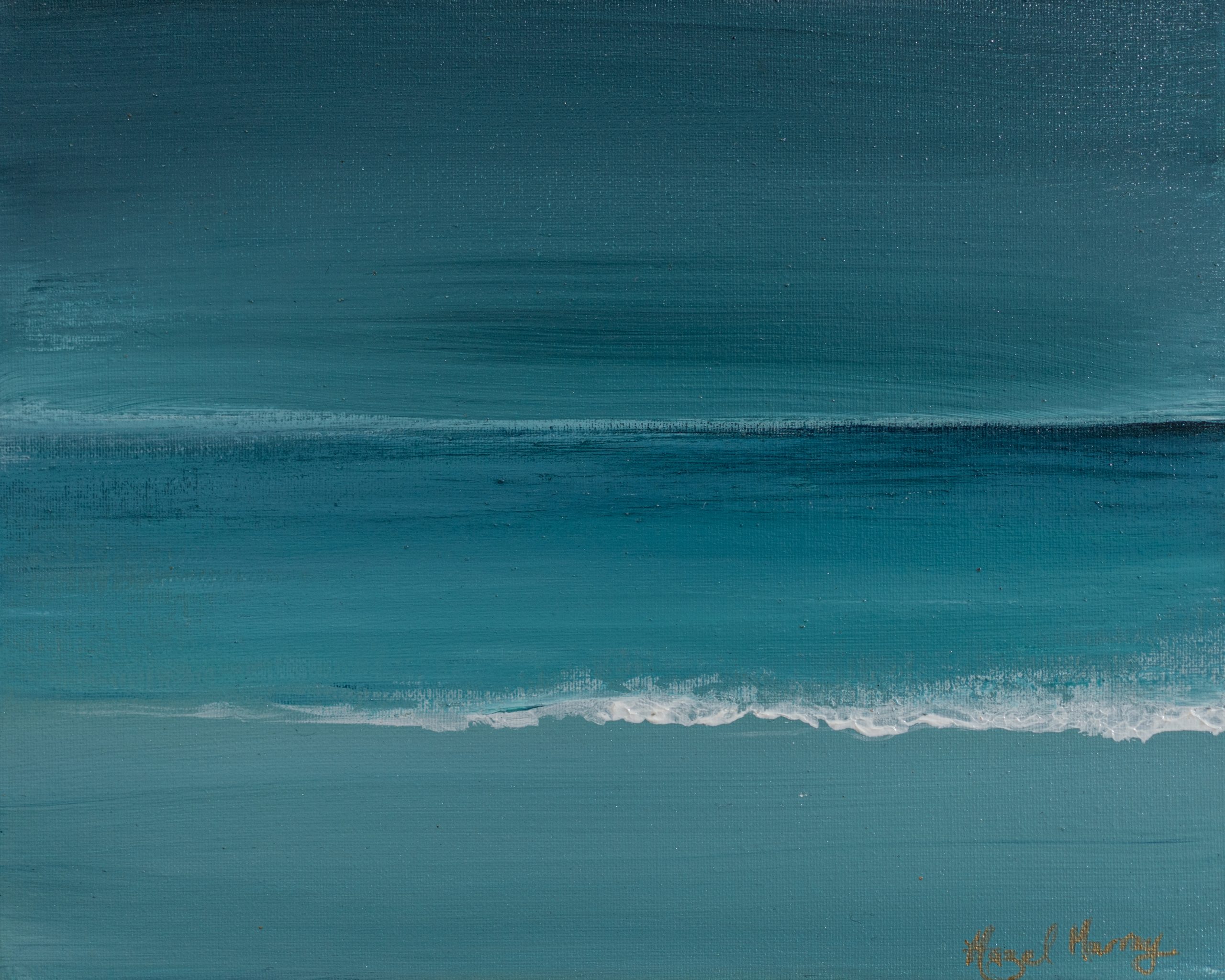 Hazel Murray Irish artist seascape framed original acrylics beautiful painting beach Doughmore Dunes Irish Interiors sandy muted tones Kilbaha Gallery teals blues greens Interiors