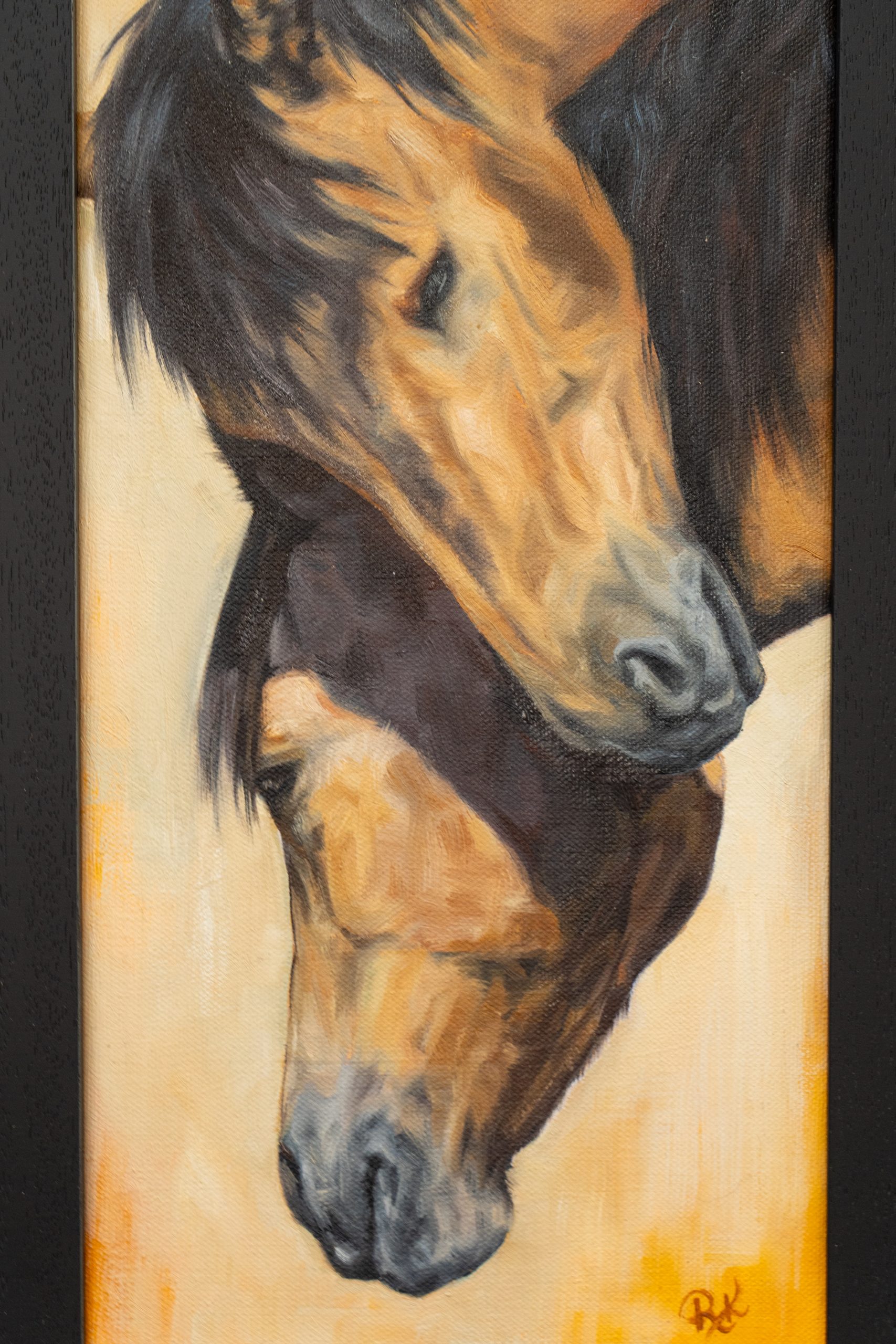 Rebekah van Kan beautiful original oil painting equine horses lazy hazy day beautiful warmth original art West of Ireland Kilbaha Gallery