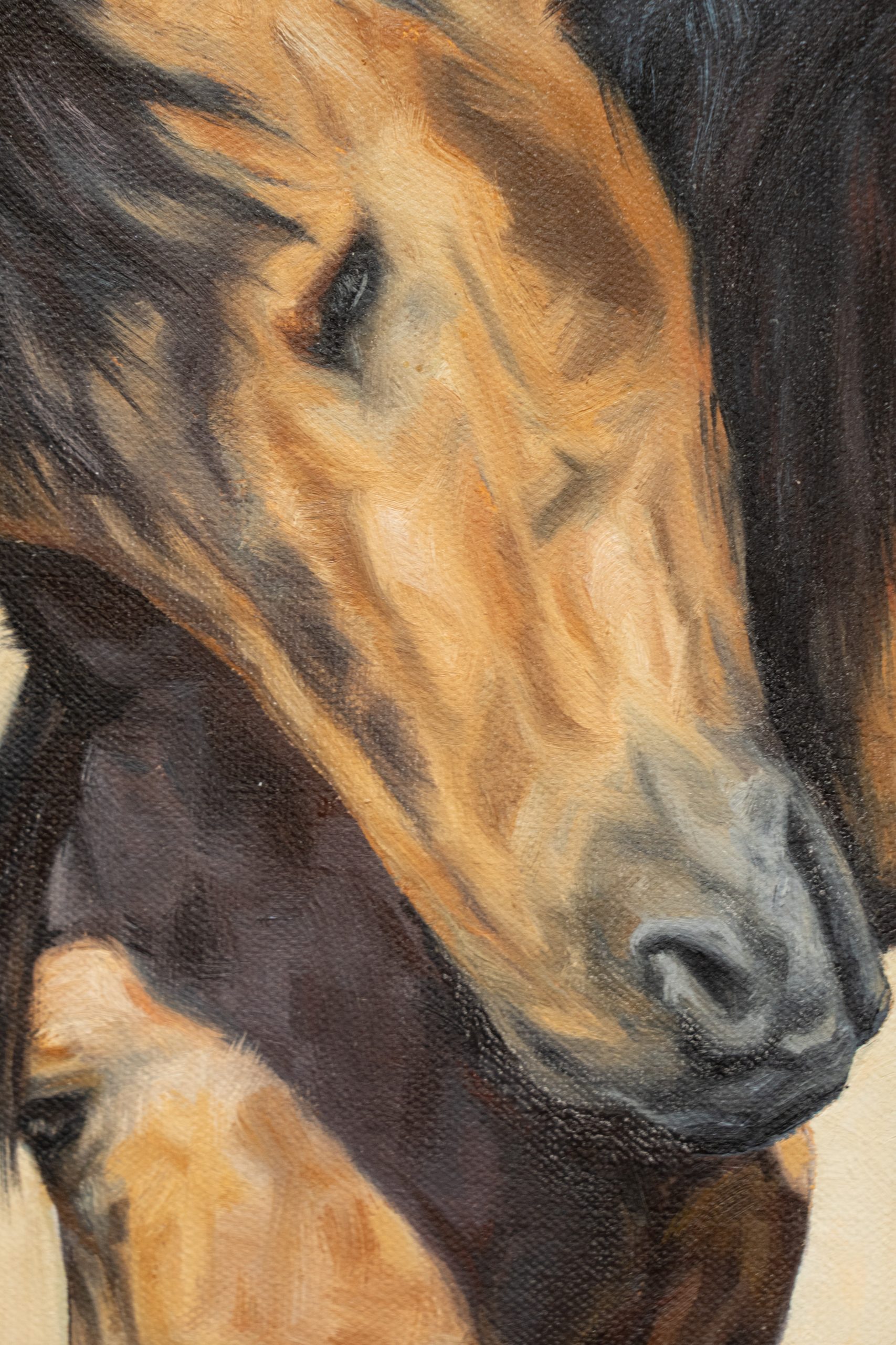 Rebekah van Kan beautiful original oil painting equine horses lazy hazy day beautiful warmth original art West of Ireland Kilbaha Gallery