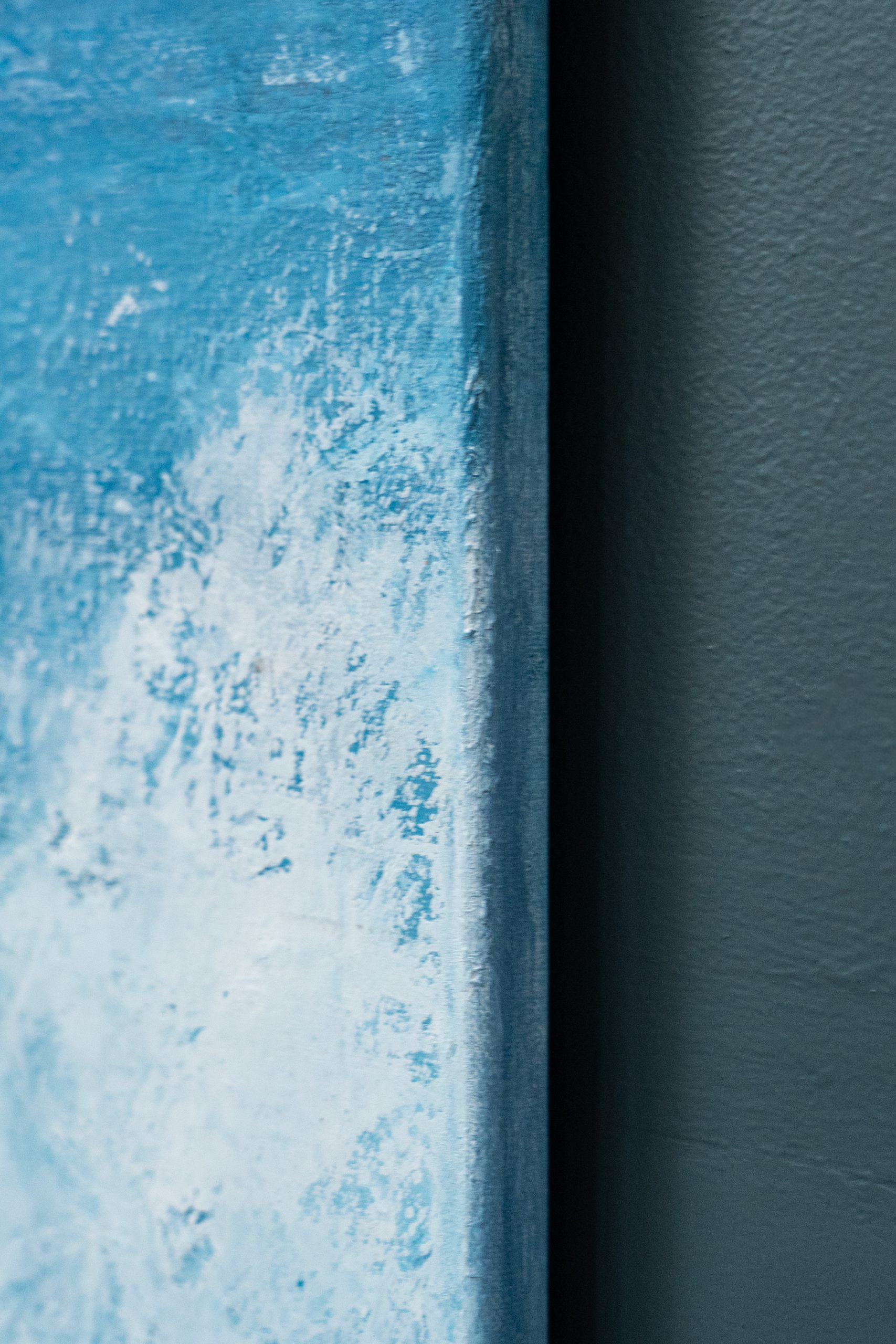 September (Diptych) beautiful pair wild Atlantic Way Crashing waves beautiful oil on canvas original paintings Fiona ni Chuinn striking dramatic blues seascape Kilbaha Gallery