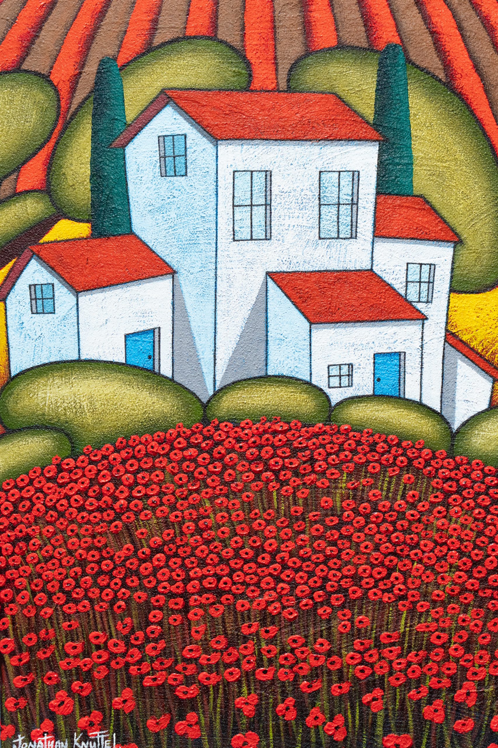 Jonathan Knuttel contemporary art vibrant colourful and fun paintings landscapes, animals, exciting colours, vivid Kilbaha Gallery