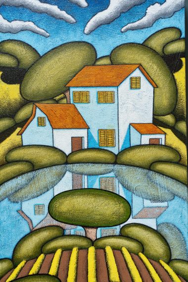 Jonathan Knuttel contemporary art vibrant colourful and fun paintings landscapes, animals, exciting colours, vivid Kilbaha Gallery