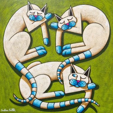 Jonathan Knuttel contemporary art vibrant colourful and fun paintings landscapes, animals, exciting colours, vivid Kilbaha Gallery