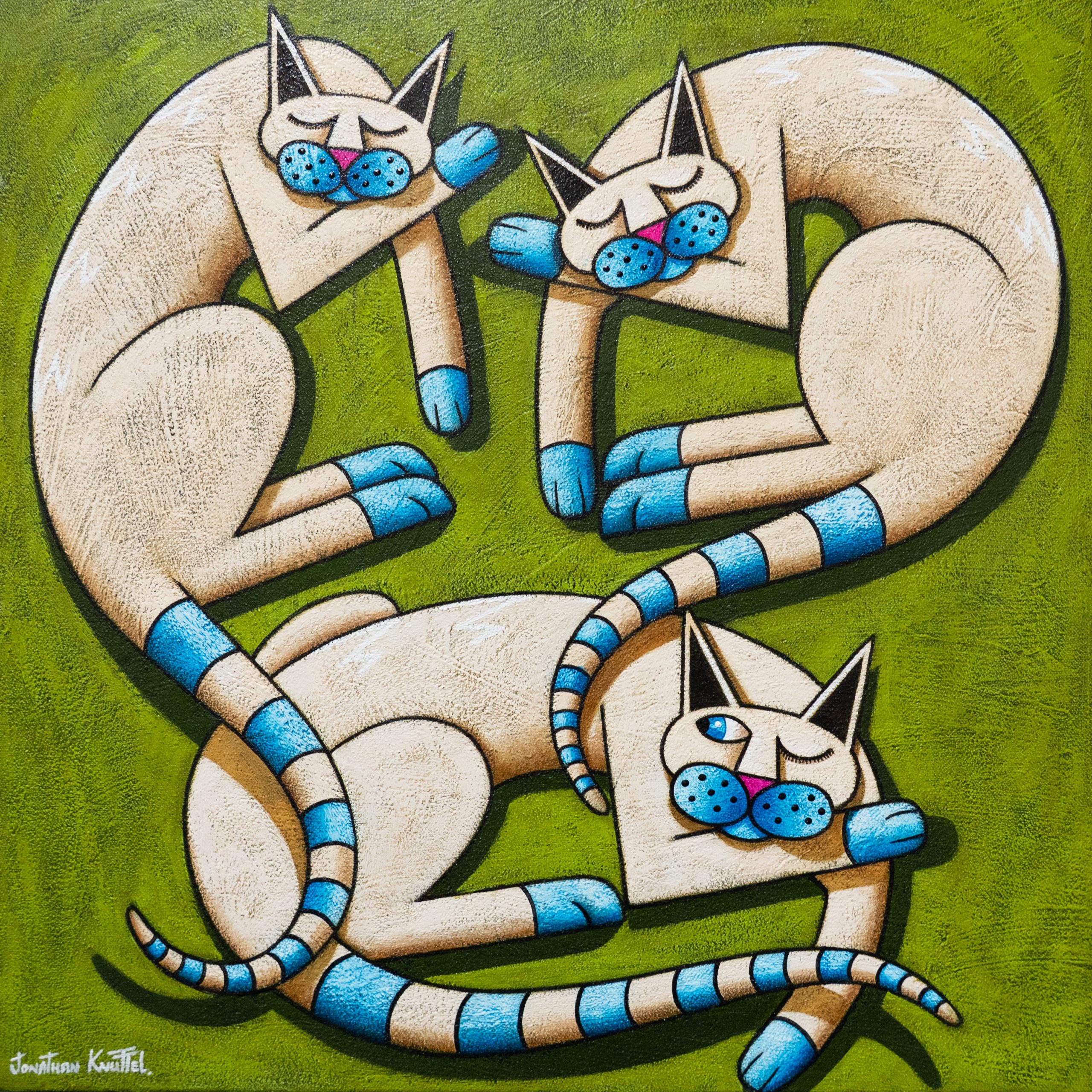 Jonathan Knuttel contemporary art vibrant colourful and fun paintings landscapes, animals, exciting colours, vivid Kilbaha Gallery