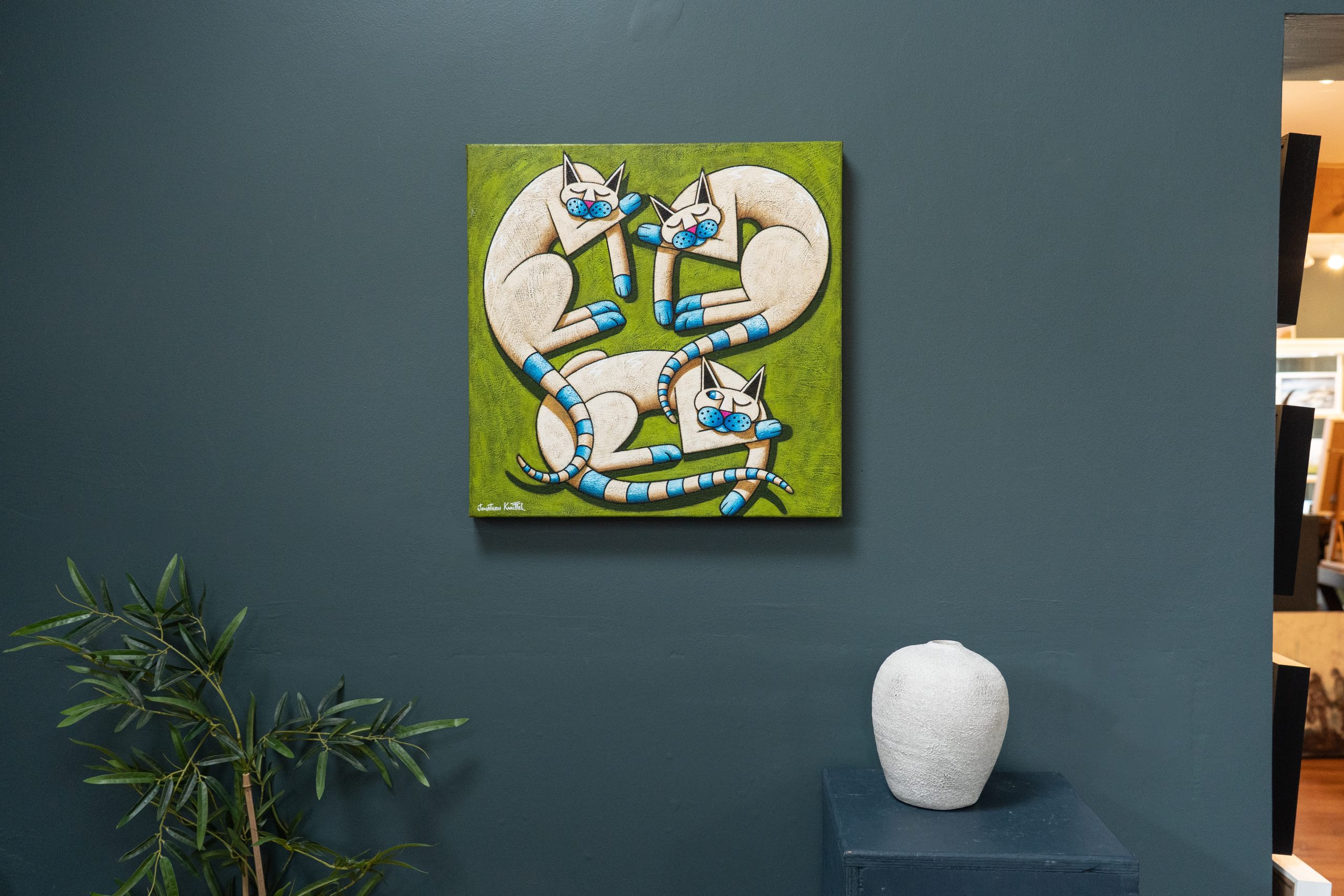 Jonathan Knuttel contemporary art vibrant colourful and fun paintings landscapes, animals, exciting colours, vivid Kilbaha Gallery