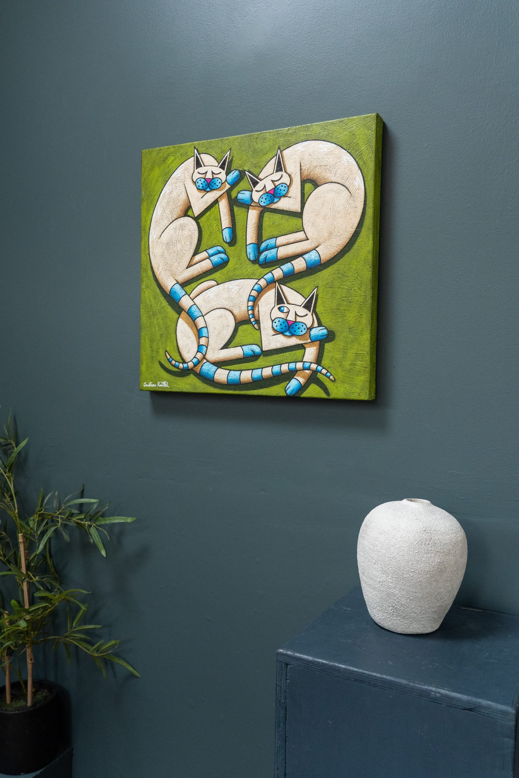 Jonathan Knuttel contemporary art vibrant colourful and fun paintings landscapes, animals, exciting colours, vivid Kilbaha Gallery