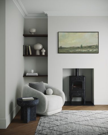 Flooded with Soft Light by Dorothy Ledwith Original Irish Art contemporary artist Ireland's wetlands beautiful green palette fabulous striking work Kilbaha Gallery