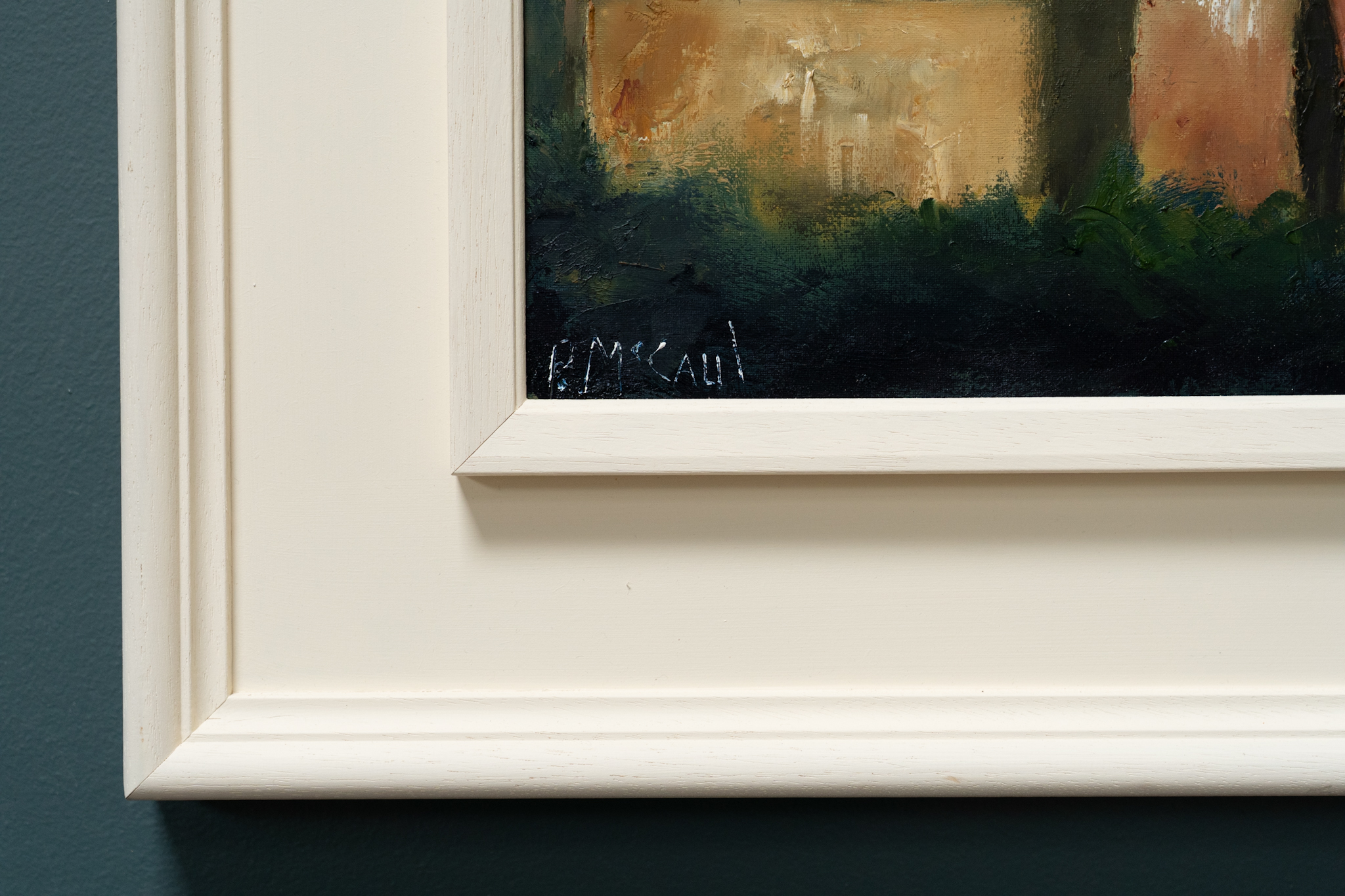 Padraig McCaul West Coast of Ireland Cottage Rural Ireland original Irish art beautiful oil painting signature colours vivid colour palette striking work interiors kilbaha Gallery rooftops